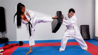 Ricky Spanish has signed up for a self defense class after getting mugged. His instructor, Kira Noir, is patient at first but soon can’t stand Ricky’s inability to stand up for himself. Finally, Kira’s had enough and decides to teach the cowardly college guy a lesson!